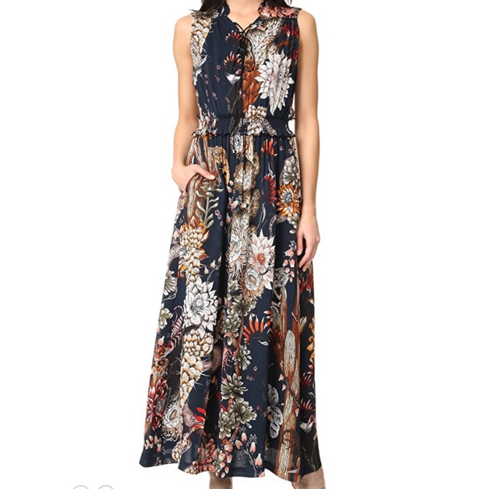 Cavalli navy desert print maxi